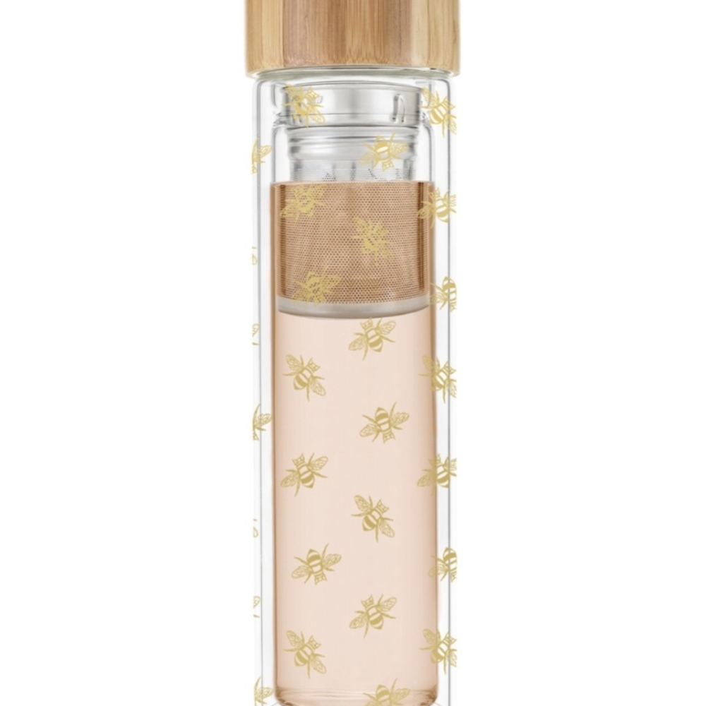 Blair Double Wall Gold Bee Tea Infuser Tumbler BNWT